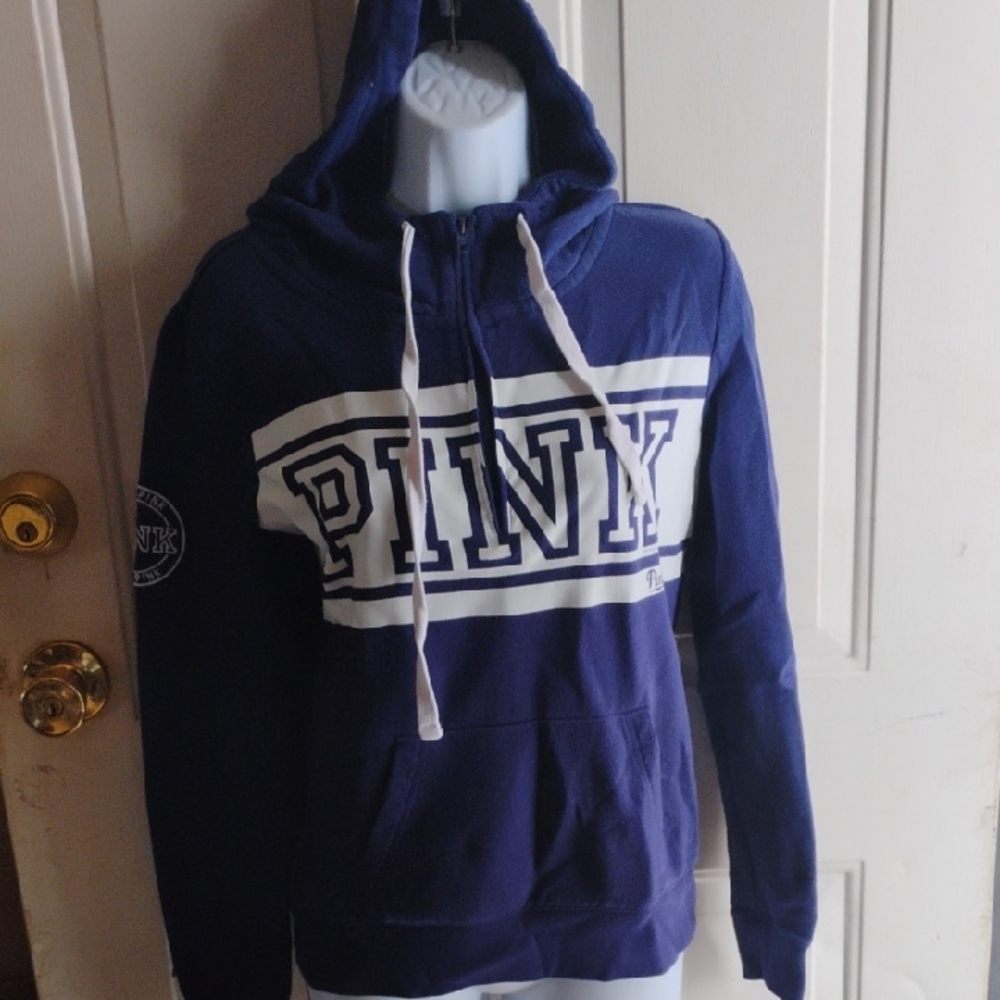 PINK Victoria's Secret Deep Blue Hoodie Sweater